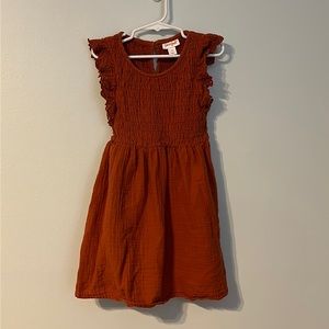 Rust orange toddler dress